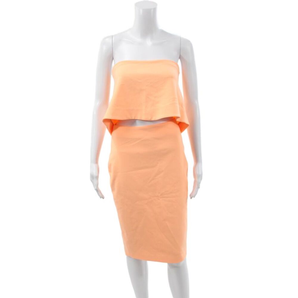 Elizabeth & James Women Bodycon Off the Shoulder Skirt Set Orange Size 4
